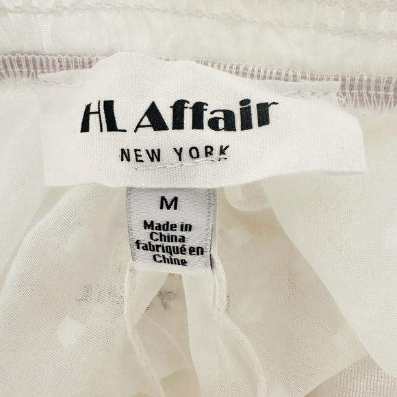HL Affair Off the Shoulder Boho Peasant Blouson Top, White, Size M, NWT - Picture 9 of 11